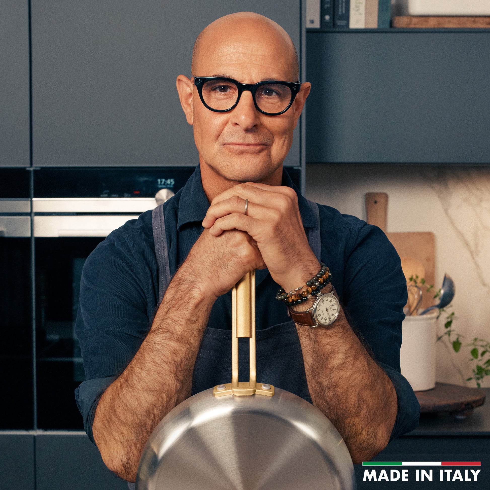 Stanley Tucci™ Stainless Steel Ceramic Nonstick 8", 10" and 12" Frypan Set