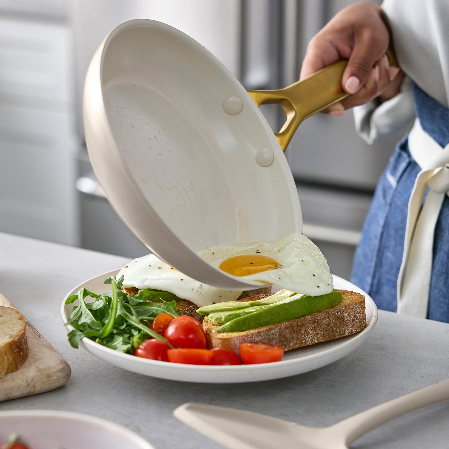 Reserve Pro Ceramic Nonstick 8", 10" and 12" Frypan Set | Macadamia