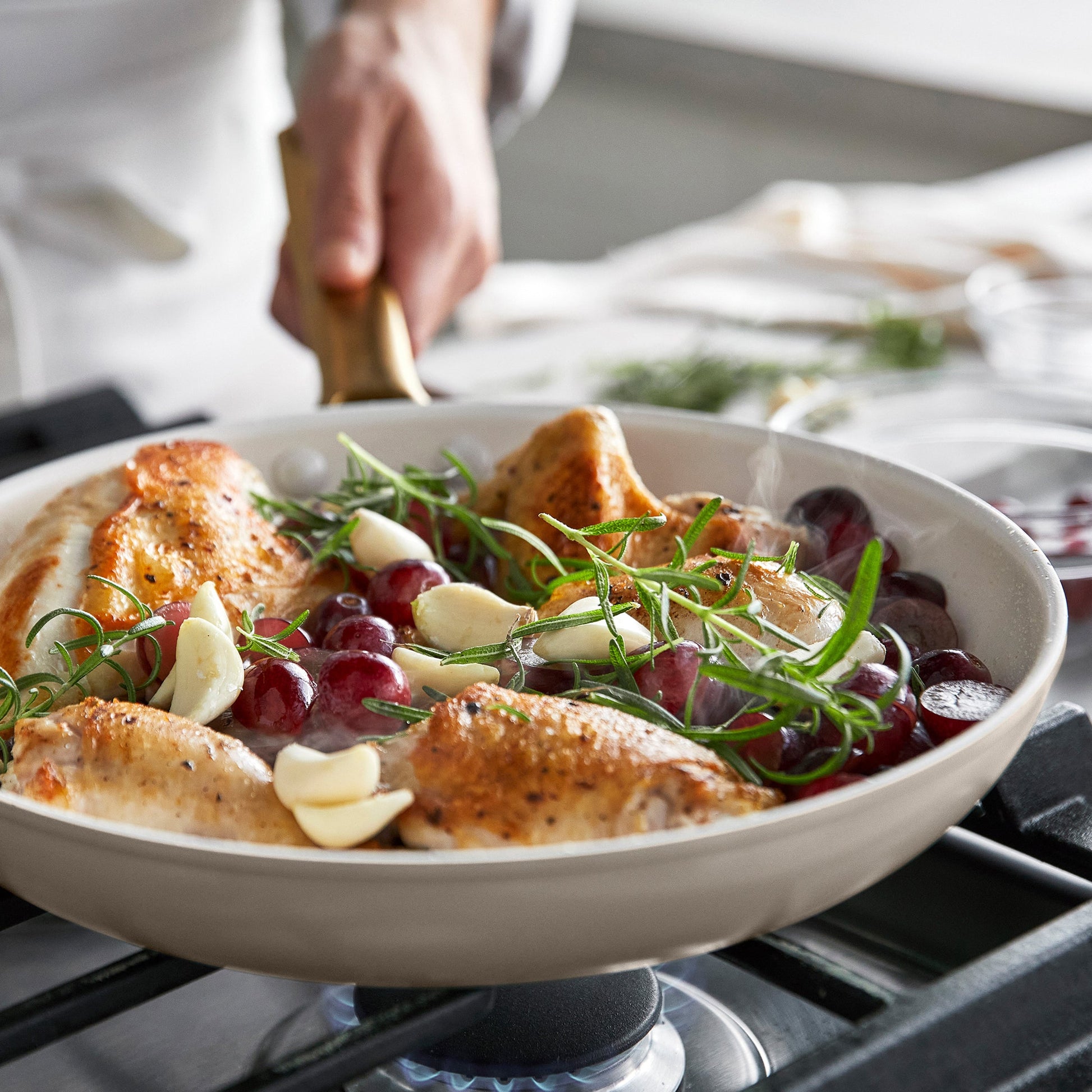 Reserve Pro Ceramic Nonstick 10-Piece Cookware Set | Macadamia
