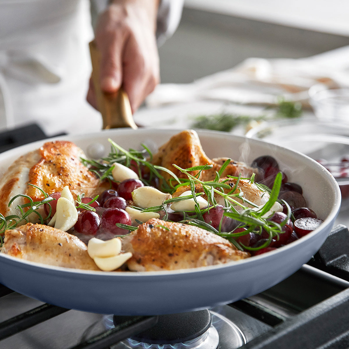 Reserve Pro Ceramic Nonstick 8", 10" and 12" Frypan Set | Ocean