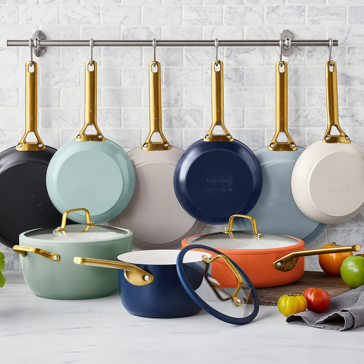 Reserve Pro Ceramic Nonstick 10-Piece Cookware Set | Ocean