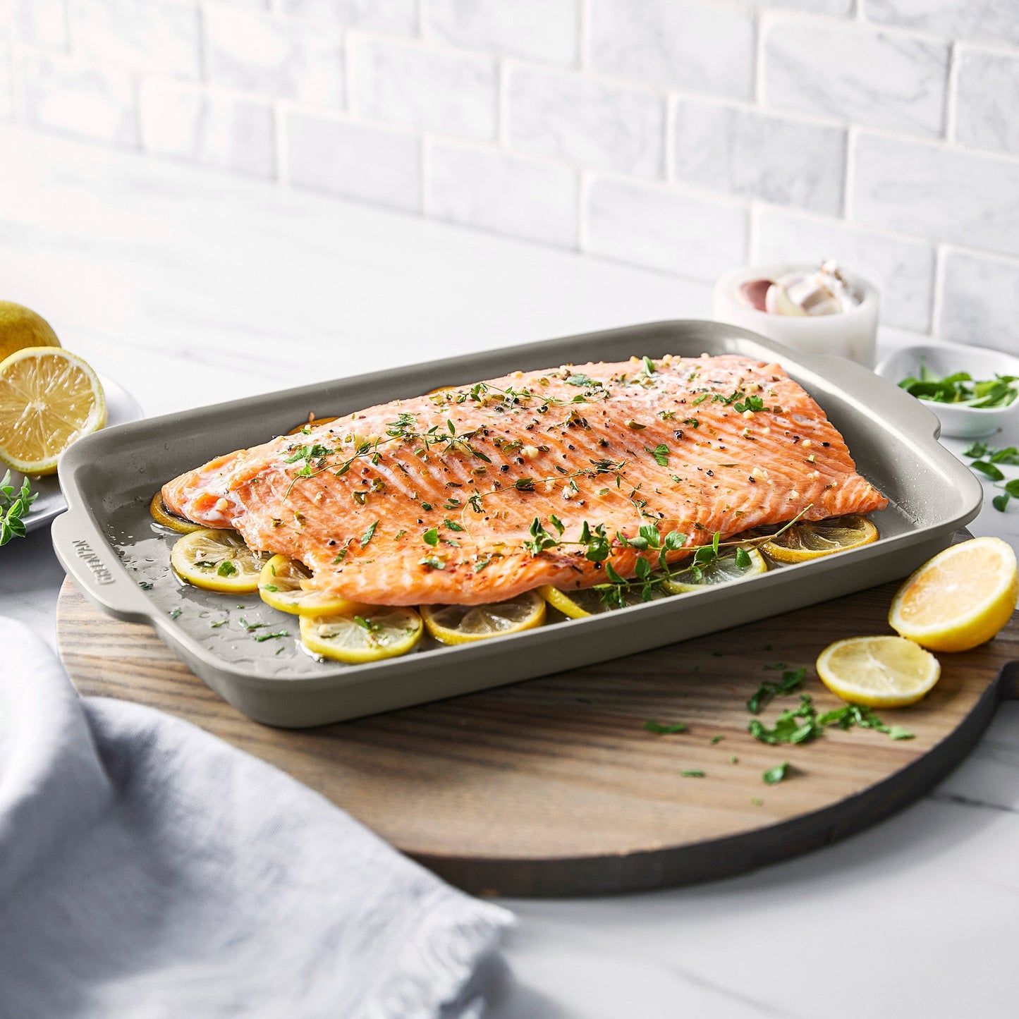 Premiere Ovenware Ceramic Nonstick 2-Piece Sheet Pan Set | Taupe