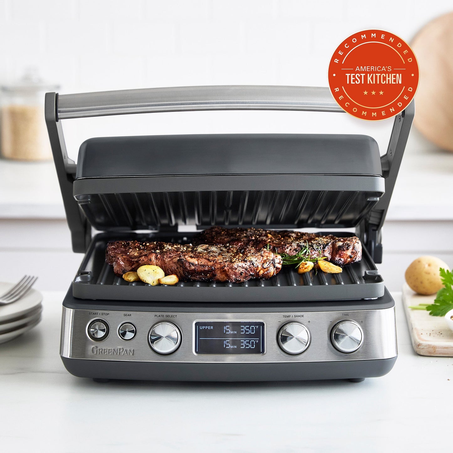 Elite Multi Grill & Griddle with Waffle Plates | Graphite
