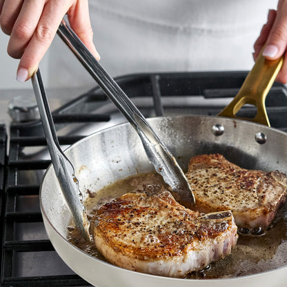Reserve Pro Uncoated Stainless Steel 8" Frypan | Cream