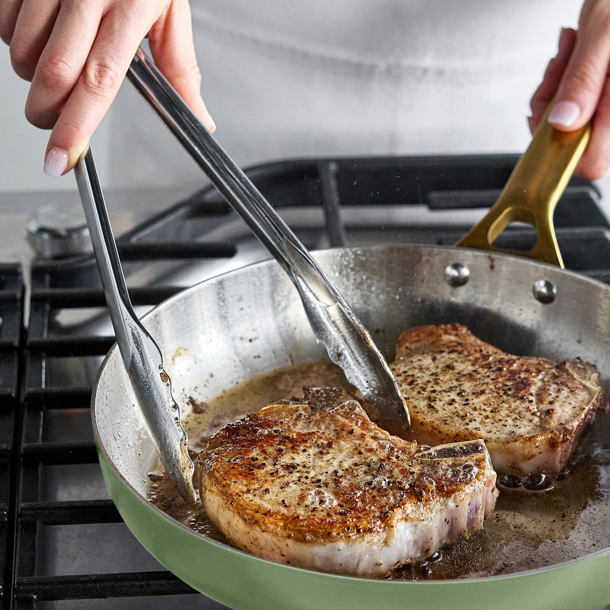 Reserve Pro Uncoated Stainless Steel 8" Frypan | Sage