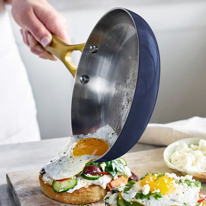 Reserve Pro Uncoated Stainless Steel 10" and 12" Frypan Set | Twilight
