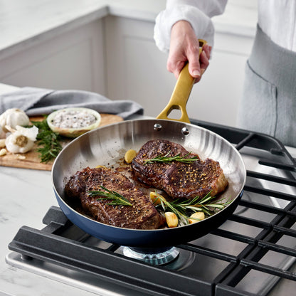 Reserve Pro Uncoated Stainless Steel 10" and 12" Frypan Set | Twilight