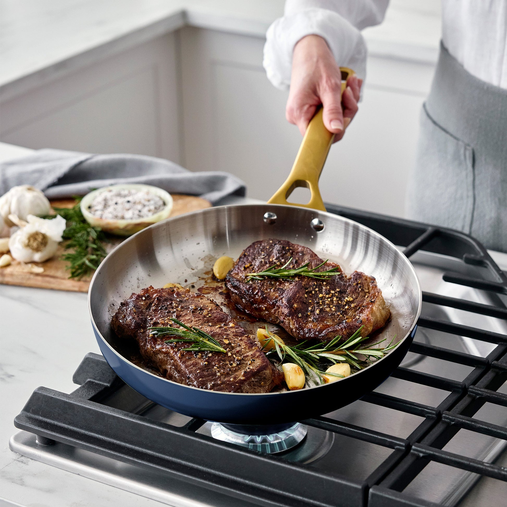 Reserve Pro Uncoated Stainless Steel 12-Piece Cookware Set | Twilight