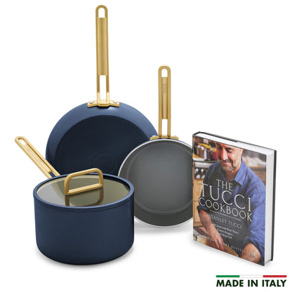 Stanley Tucci™ Ceramic Nonstick 4-Piece Chef Set | Marino Blue