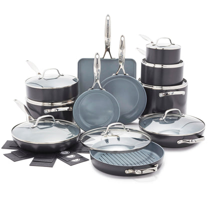 Valencia Pro Ceramic Nonstick 19-Piece Cookware Set | Gray