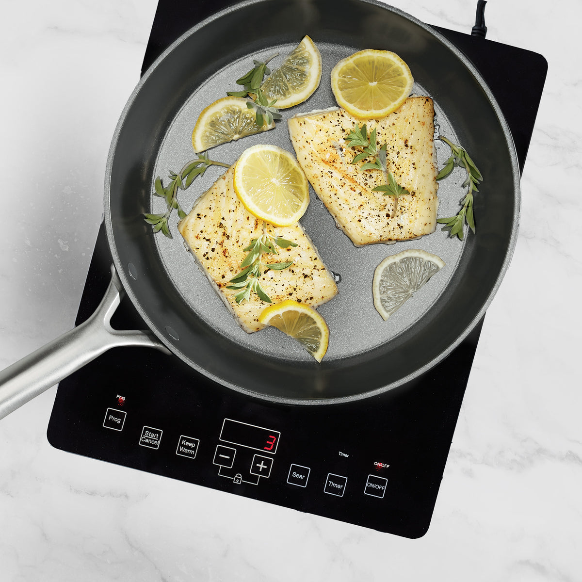GP5 Colors Ceramic Nonstick 9.5" and 11" Frypan Set with Mirror Handles | Taupe