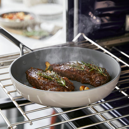 GP5 Colors Ceramic Nonstick 9.5" and 11" Frypan Set with Mirror Handles | Taupe