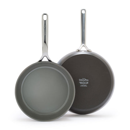 GP5 Colors Ceramic Nonstick 9.5" and 11" Frypan Set with Mirror Handles | Cocoa