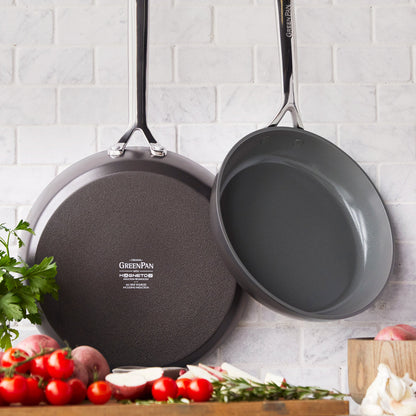 GP5 Colors Ceramic Nonstick 9.5" and 11" Frypan Set with Mirror Handles | Cocoa