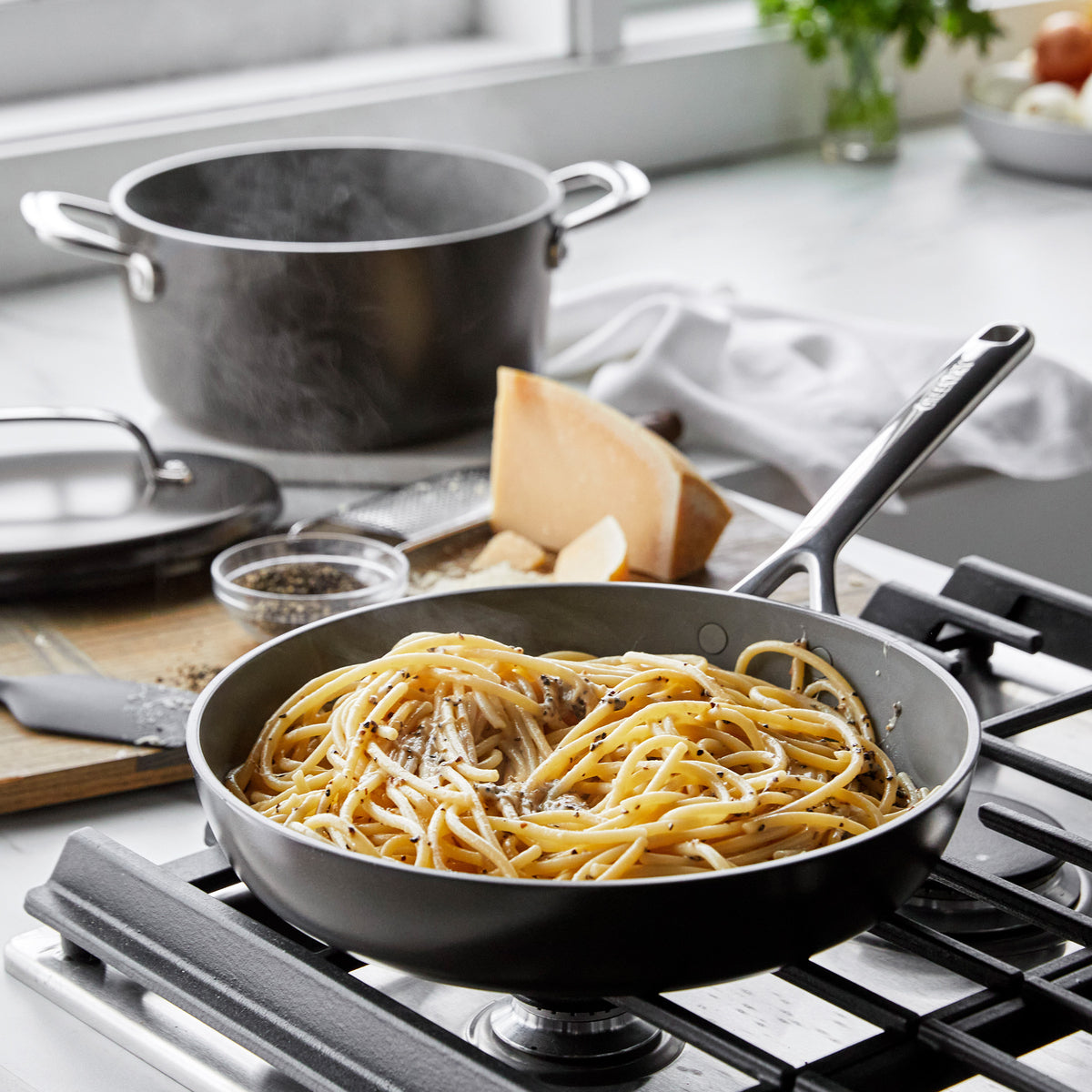 GP5 Colors Ceramic Nonstick 11-Piece Cookware Set with Mirror Handles | Cocoa