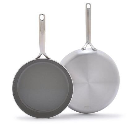 GP5 Stainless Steel 10" and 12" Frypan Set | Mirror Handles