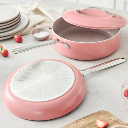 Nova Ceramic Nonstick 3-Piece Cookware Set | Coral