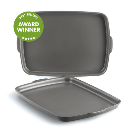 Premiere Ovenware Ceramic Nonstick 18" x 13" Half Sheet Pan Set | Gray