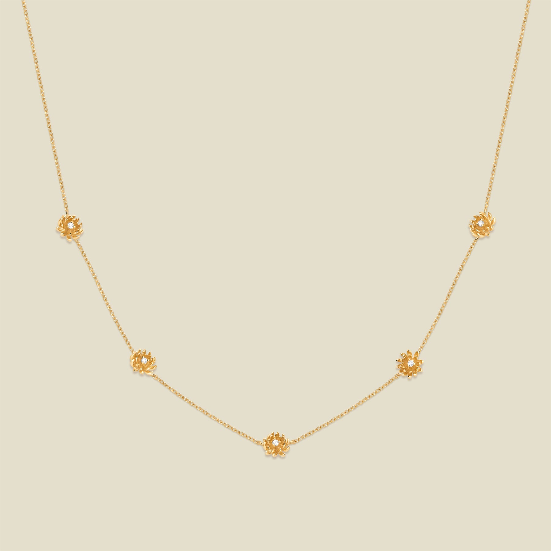 November CZ Birth Flower Station Necklace