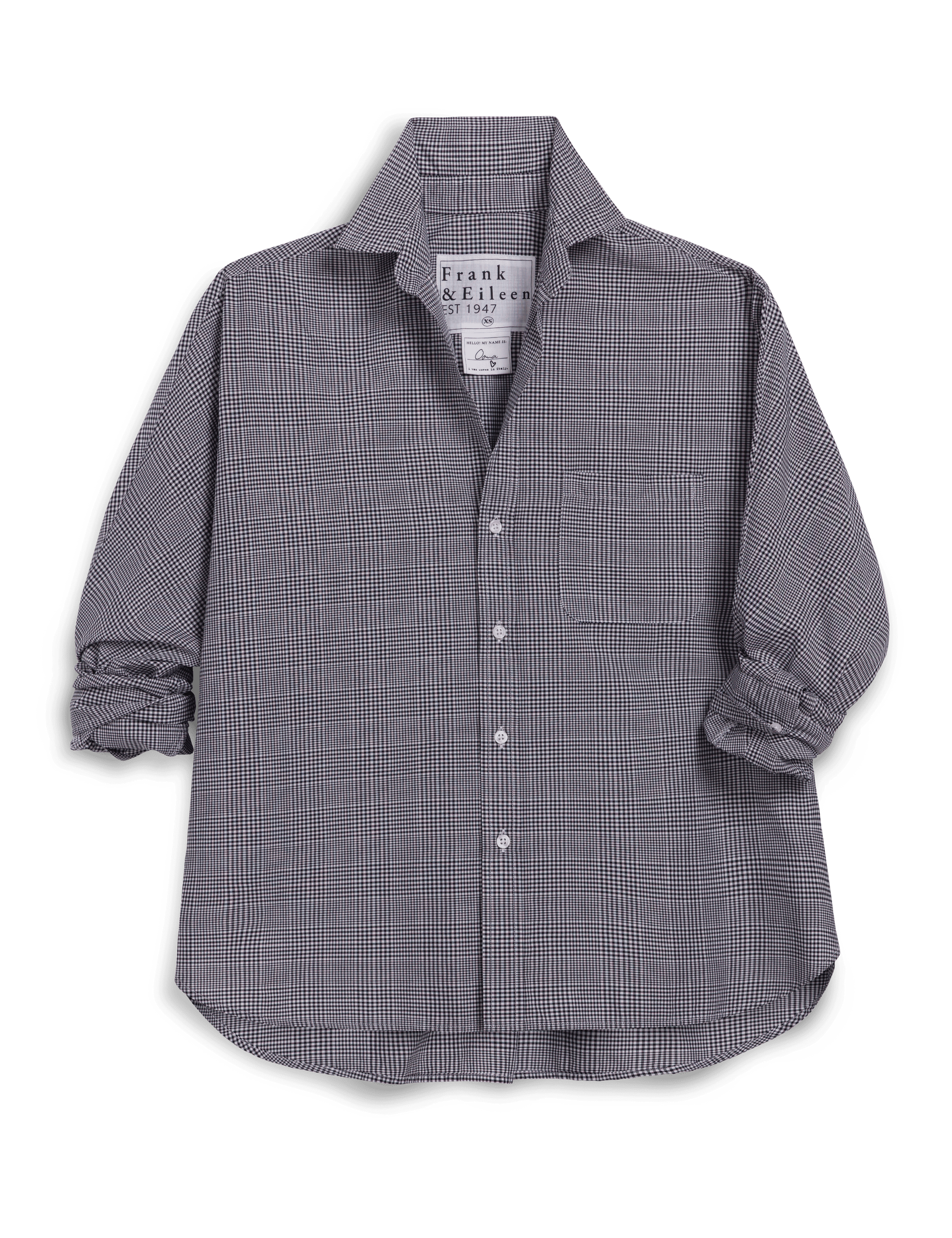 OONA Black and White Plaid, Italian Cotton