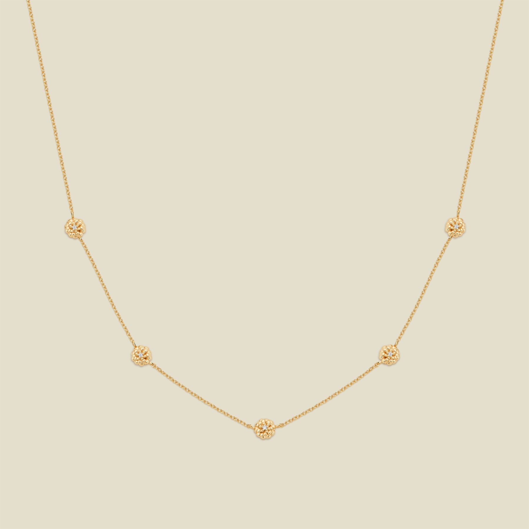 October CZ Birth Flower Station Necklace