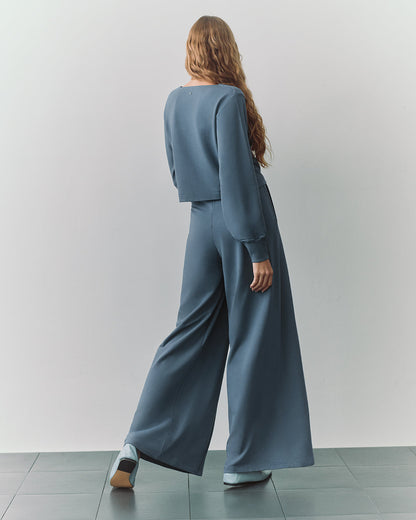 French Terry Asymmetrical Neckline Top