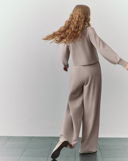 French Terry Asymmetrical Neckline Top