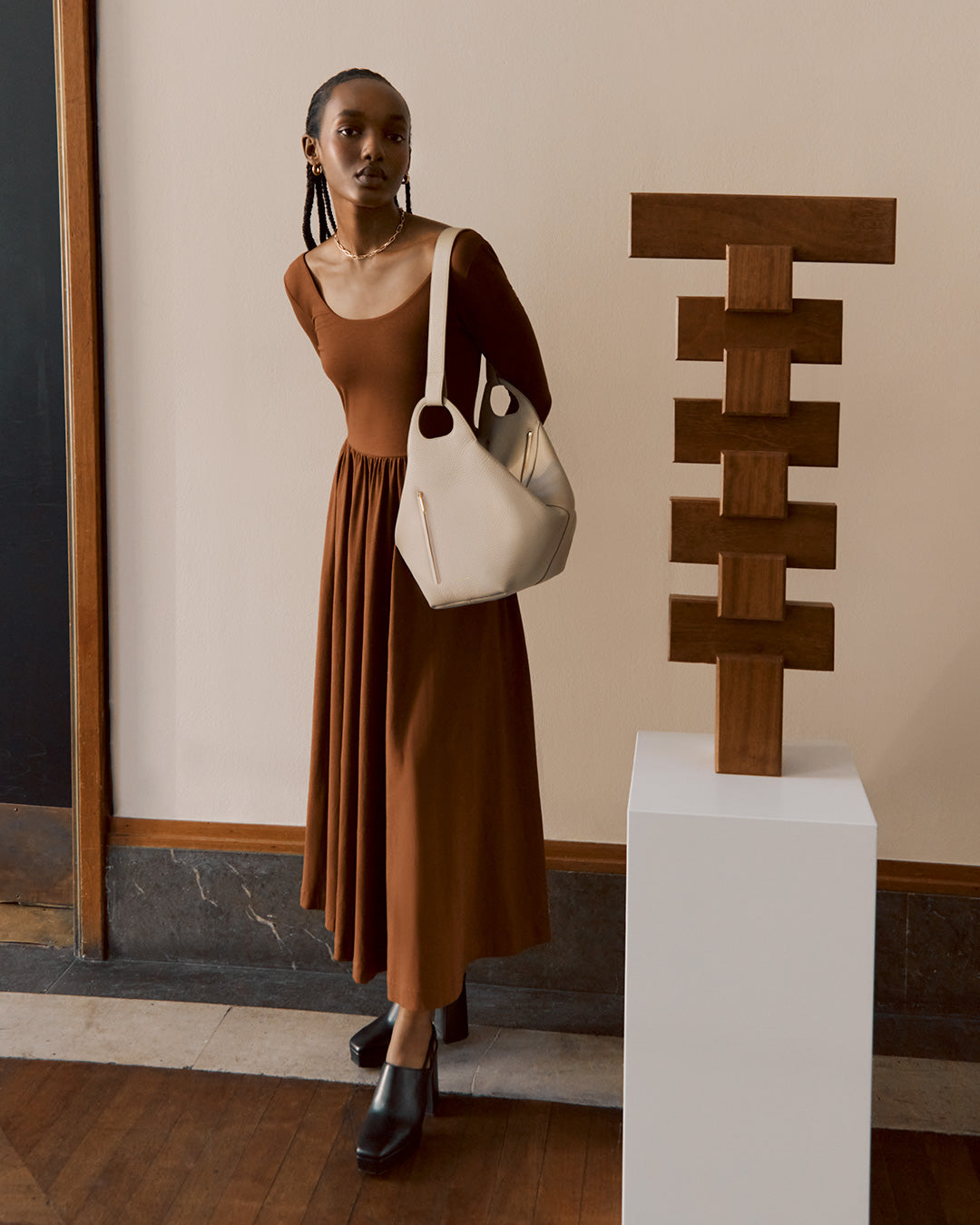 Long Sleeve Scoop Neck Dress