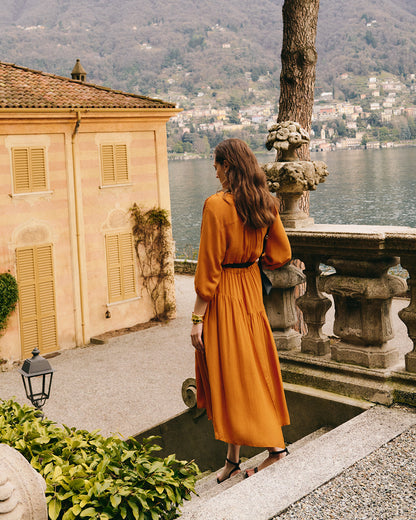 Tencel Gathered Panel Dress