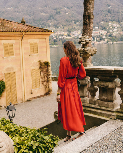 Tencel Gathered Panel Dress