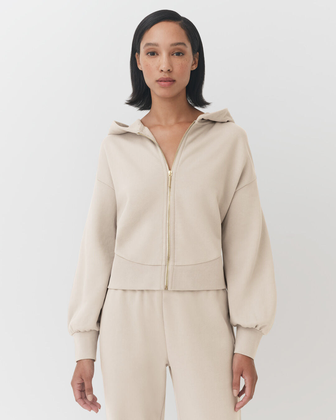 Terry Zip Front Hoodie