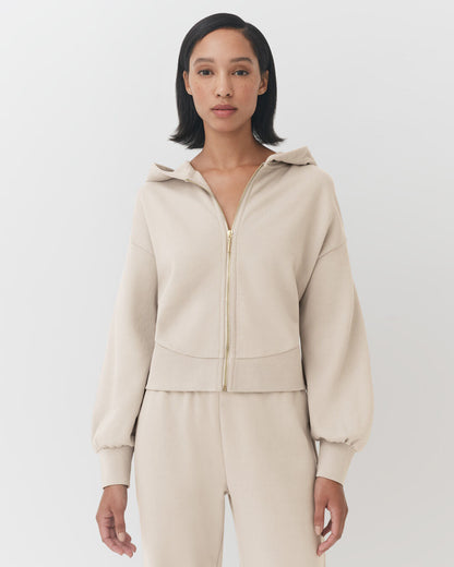 Terry Zip Front Hoodie