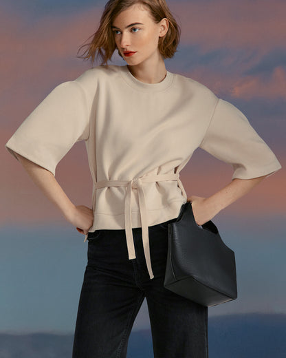 Terry Sculpted Sleeve Sweatshirt
