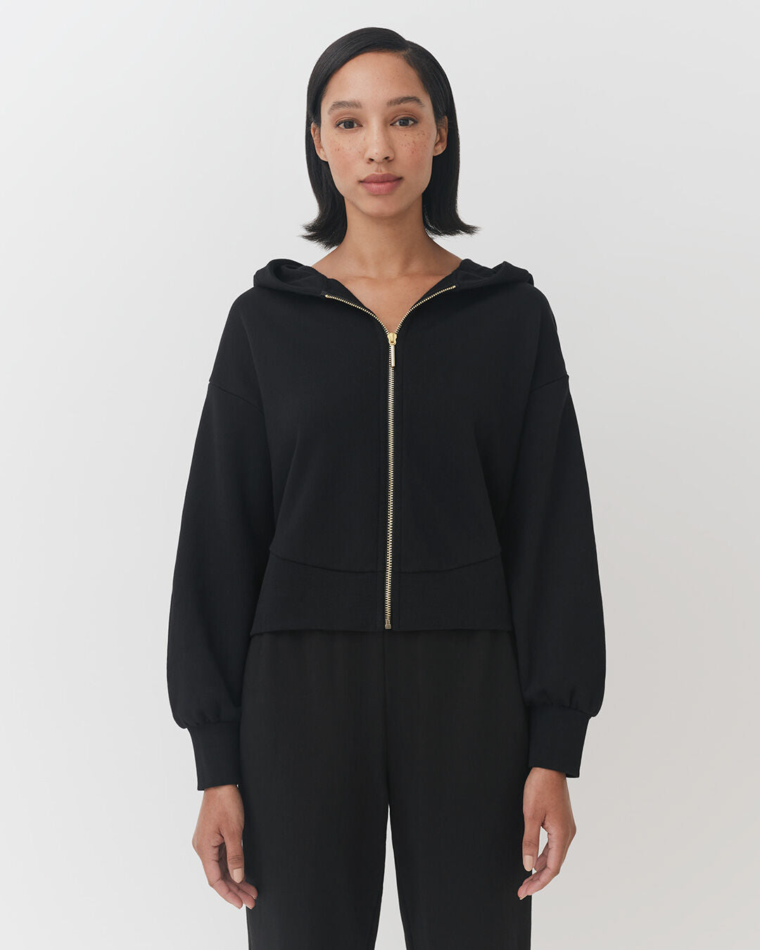 Terry Zip Front Hoodie