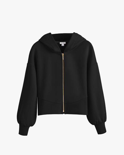 Terry Zip Front Hoodie