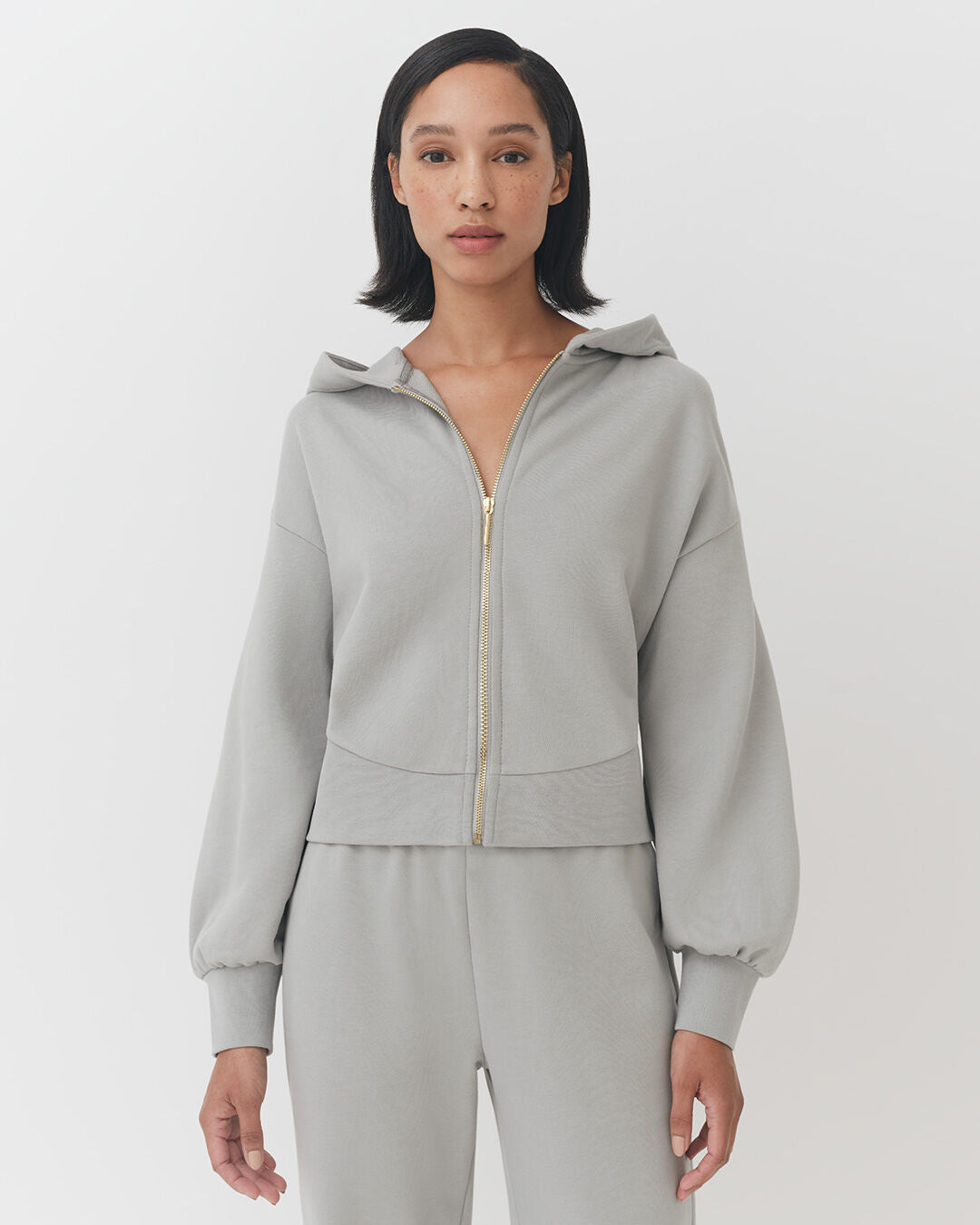 Terry Zip Front Hoodie