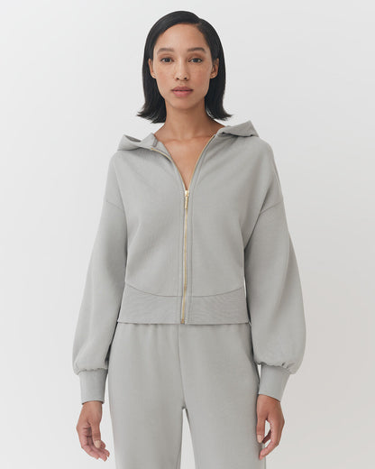 Terry Zip Front Hoodie