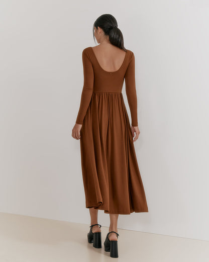 Long Sleeve Scoop Neck Dress