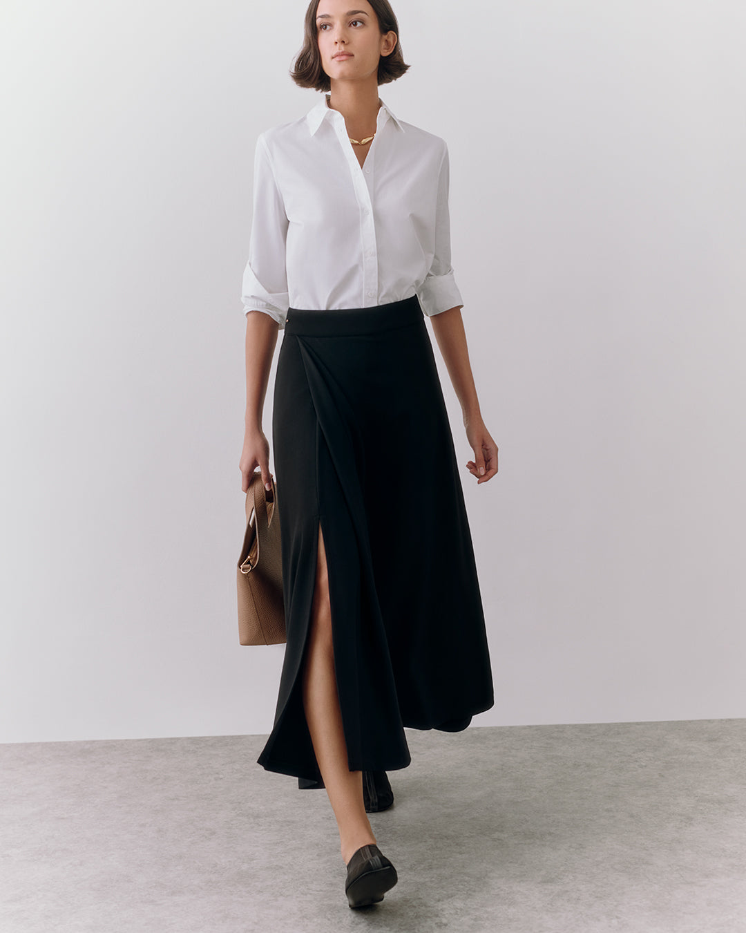 Ponte Pleat Front Skirt