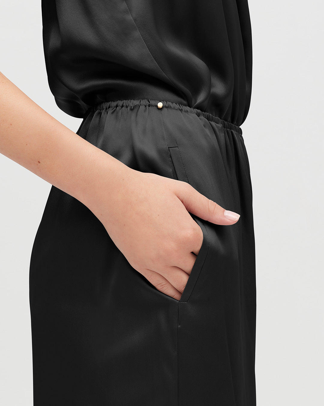 Washable Charmeuse Cropped Wide-Leg Pant