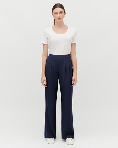 Silk Wide-Leg Pant