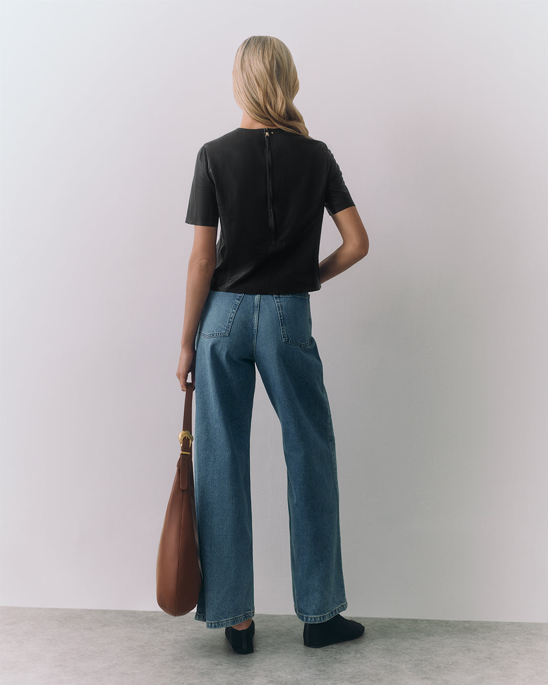 Leather Cropped Tee