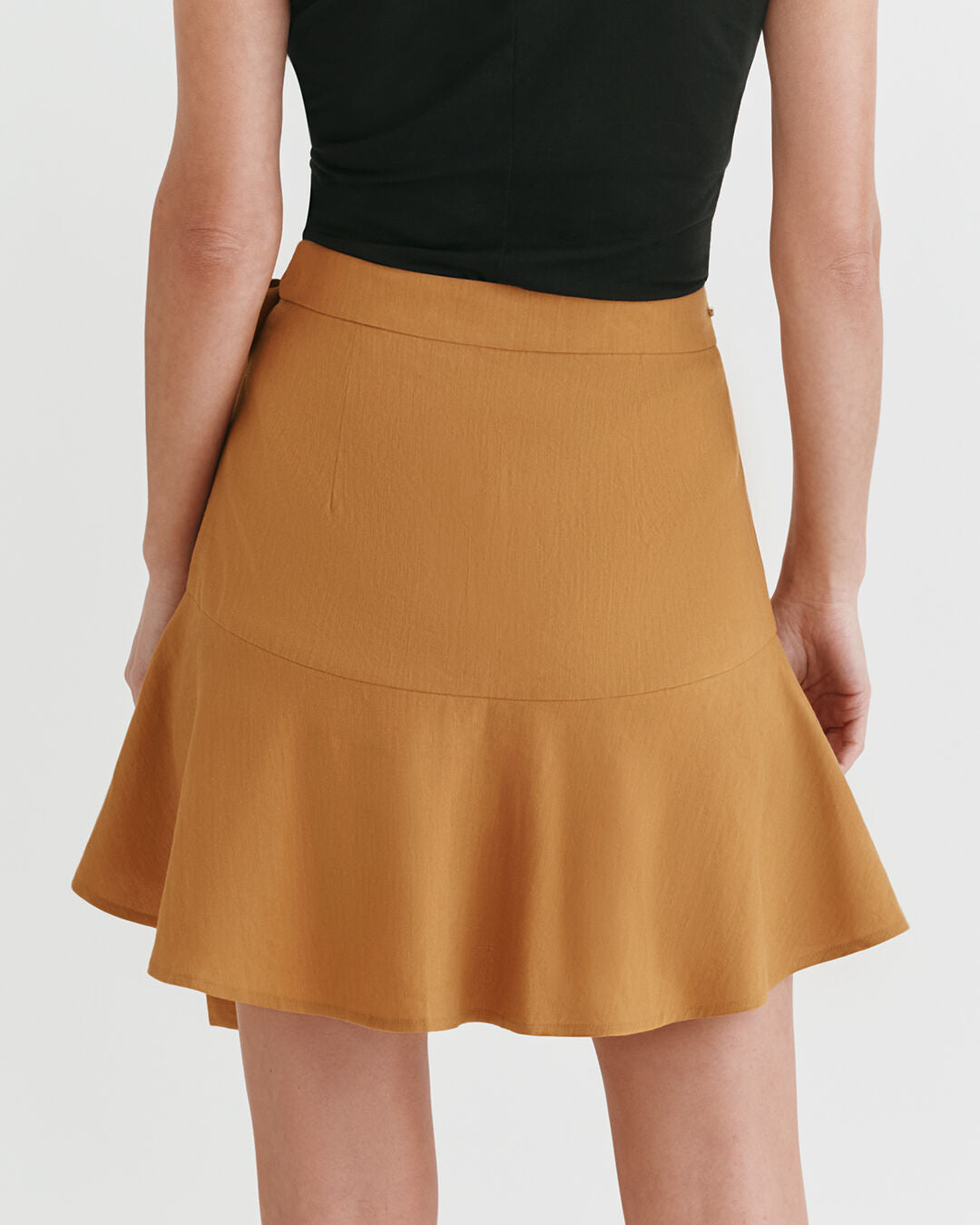 Linen Wrap Mini Skirt