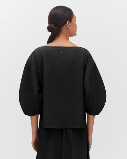 Linen Boatneck Top