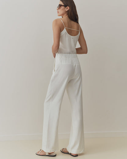 Linen Pleated Wide-Leg Pant