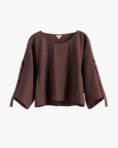 Linen Adjustable Sleeve Top