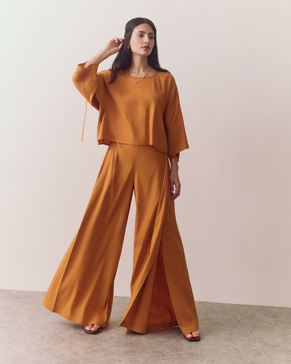 Linen Pleated Pants