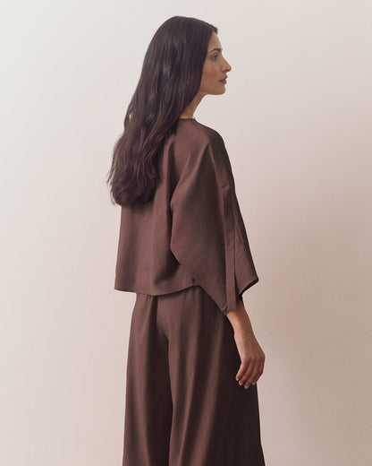 Linen Adjustable Sleeve Top