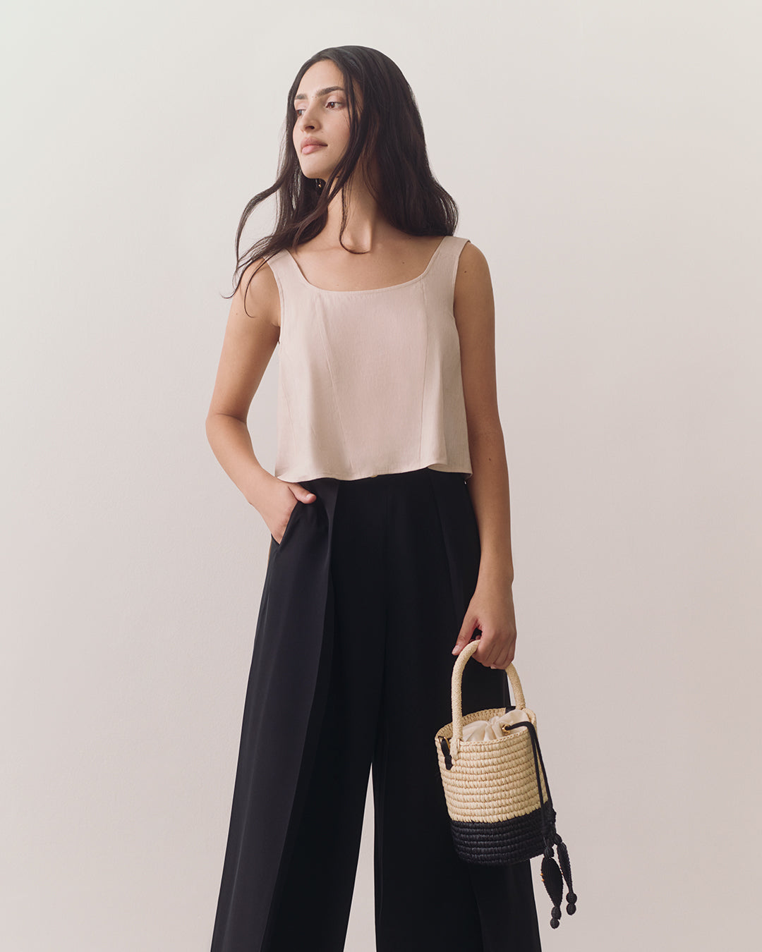 Linen Cropped Tank