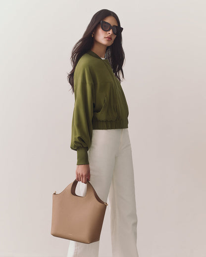 Washable Silk Relaxed Bomber